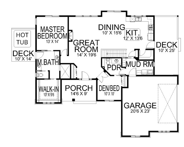 House Blueprint - Farmhouse Floor Plan - Main Floor Plan #112-261