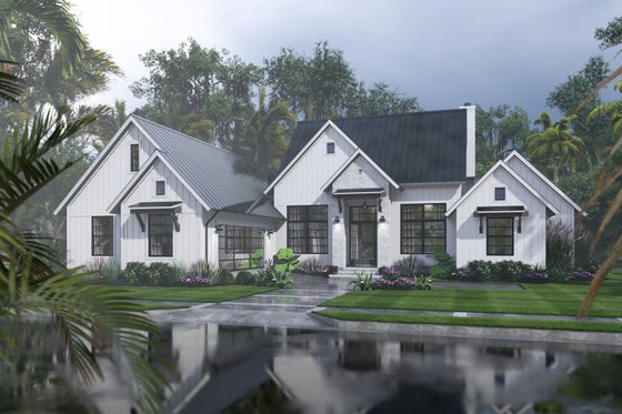 Large Modern Farmhouse Plan with Game Room