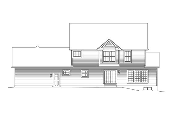 Exterior - Rear Elevation for Traditional House Plan #57-660 - 4 bed, 2.5 bath