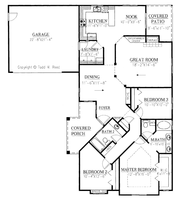 Architectural House Design - Mediterranean Floor Plan - Main Floor Plan #437-9