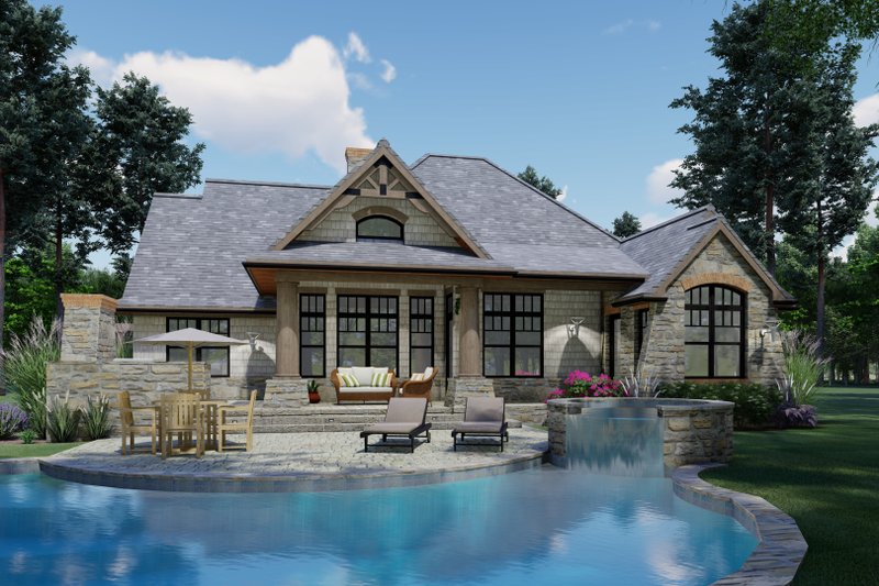 Architectural House Design - Exterior - Rear Elevation for Craftsman House Plan #120-171 - 3 bed, 2 bath