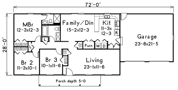 Ranch Floor Plan - Main Floor Plan #57-159