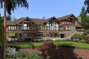 Exterior - Rear Elevation for Craftsman House Plan #132-215 - 4 bed, 6.5 bath