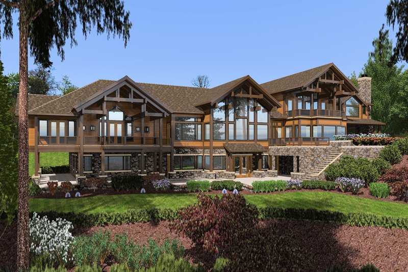 House Plan Design - Exterior - Rear Elevation for Craftsman House Plan #132-215 - 4 bed, 6.5 bath