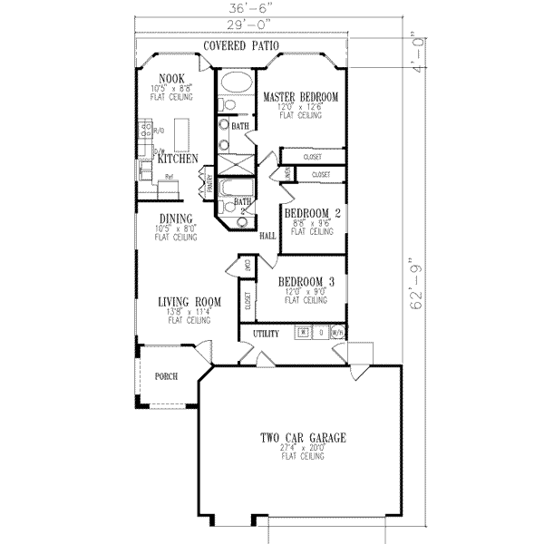 House Design - Adobe / Southwestern Floor Plan - Main Floor Plan #1-198