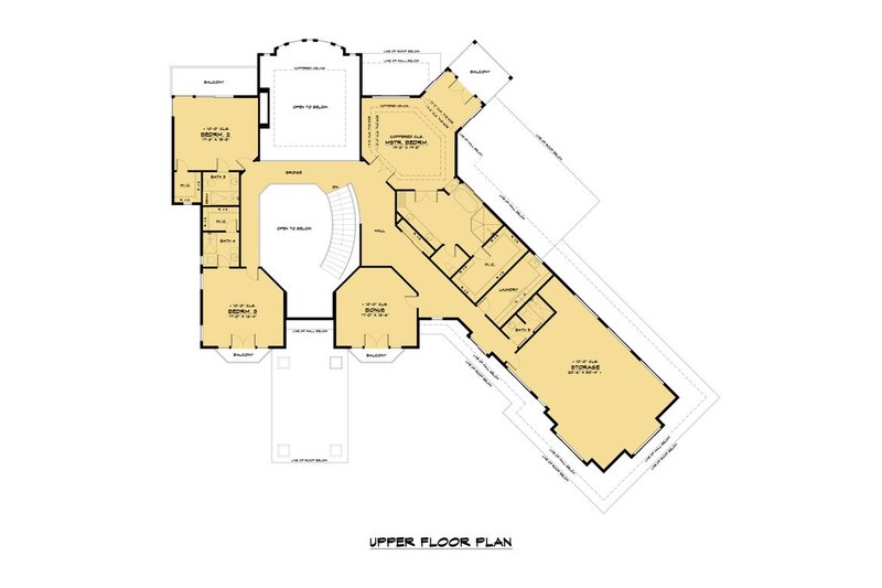 Architectural House Design - Floor Plan - Upper Floor 1 for Traditional House Plan #1066-127 - 4 bed, 6.5 bath