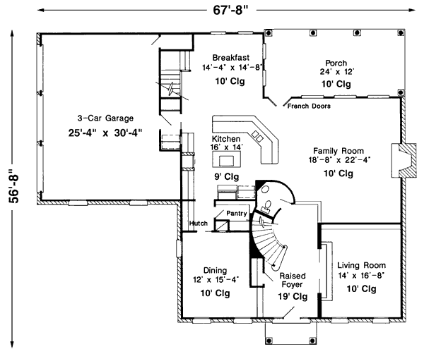 Dream House Plan - Colonial Floor Plan - Main Floor Plan #410-400