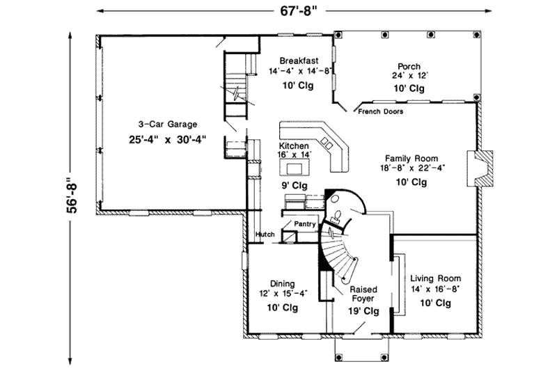 Dream House Plan - Floor Plan - Main Floor for Colonial House Plan #410-400 - 4 bed, 2.5 bath