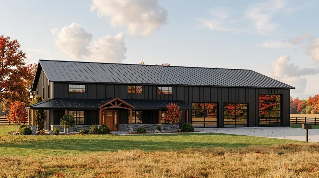 Exterior - Front Elevation 2 for Barndominium House Plan #1064-154 - 4 bed, 3.5 bath