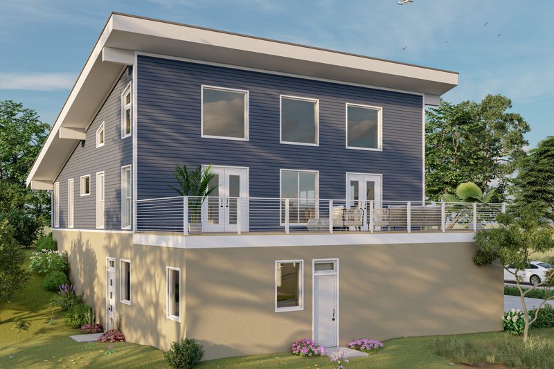 House Design - Exterior - Other Elevation 1 for Beach House Plan #932-1095 - 4 bed, 3 bath