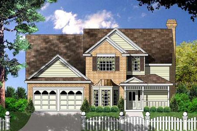 Traditional Style House Plan - 3 Beds 2.5 Baths 2000 Sq/Ft Plan #40-133