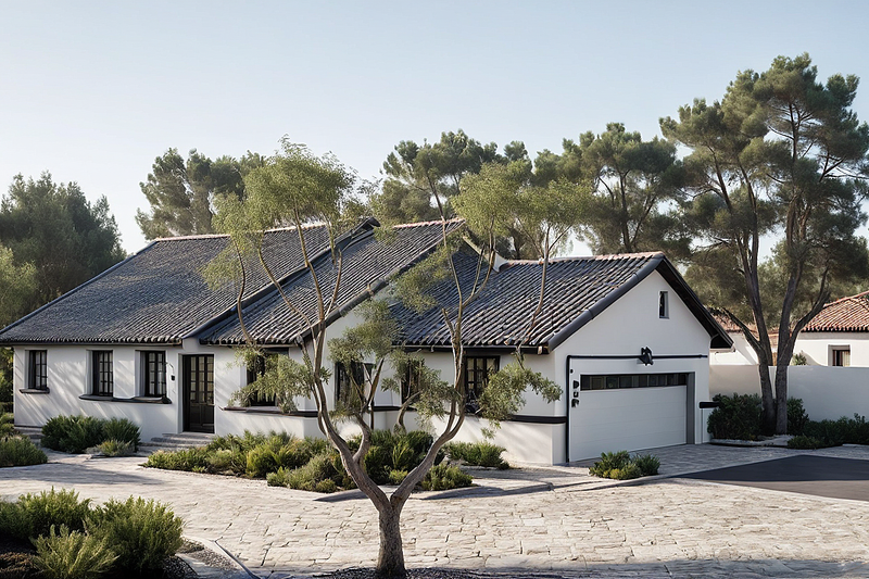 House Blueprint - Exterior - Front Elevation 3 for Ranch House Plan #515-24 - 3 bed, 2 bath