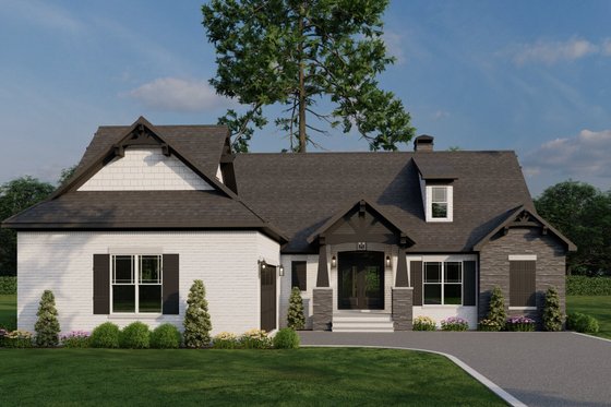 Exterior - Front Elevation 3 for European House Plan #17-2574 - 3 bed, 2.5 bath