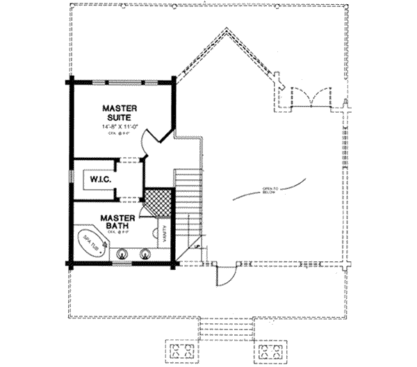 Log Floor Plan - Upper Floor Plan #115-155