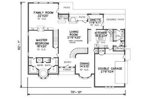 Floor Plan - Main Floor for Traditional House Plan #65-118 - 4 bed, 4 bath