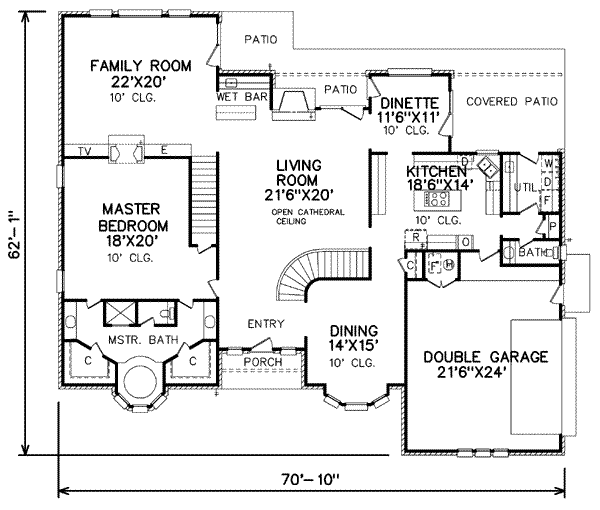 Traditional Floor Plan - Main Floor Plan #65-118