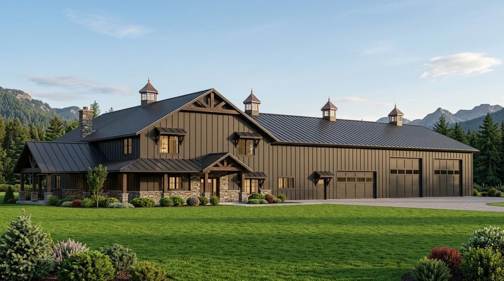 Exterior - Front Elevation 2 for Barndominium House Plan #1064-227 - 3 bed, 3.5 bath