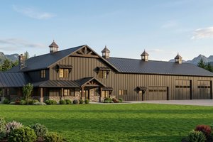 Exterior - Front Elevation for Barndominium House Plan #1064-227 - 3 bed, 3.5 bath