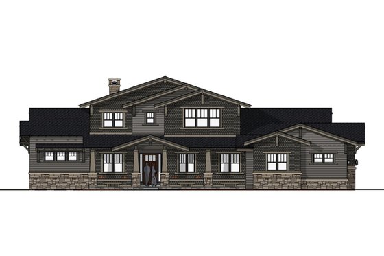 Exterior - Front Elevation 3 for Craftsman House Plan #1069-12 - 4 bed, 3.5 bath
