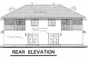 Exterior - Rear Elevation for Traditional House Plan #18-239 - 3 bed, 2.5 bath