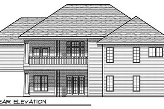 Exterior - Rear Elevation for Traditional House Plan #70-865 - 4 bed, 2.5 bath