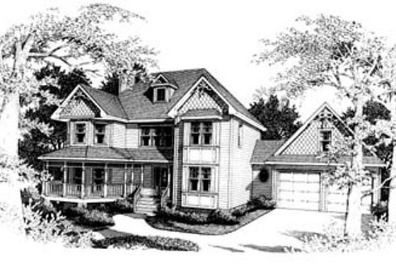 Exterior - Front Elevation for Victorian House Plan #10-208 - 4 bed, 2.5 bath