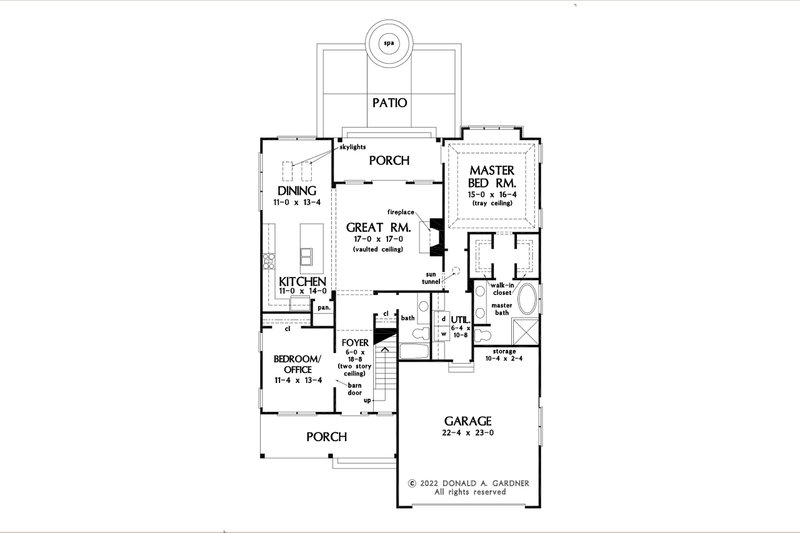 Home Plan - Floor Plan - Main Floor for Cottage House Plan #929-1158 - 3 bed, 3 bath