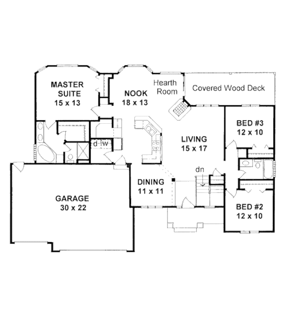 Dream House Plan - Traditional Floor Plan - Main Floor Plan #58-213