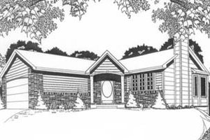 Ranch Exterior - Front Elevation Plan #58-105