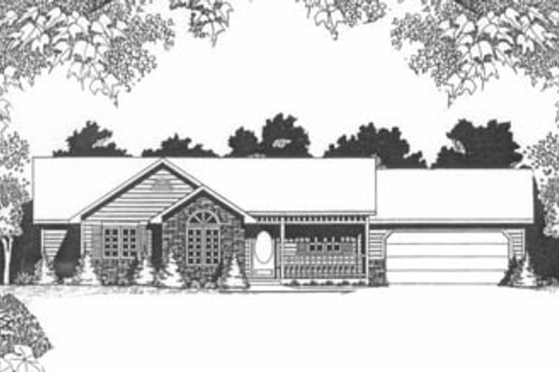House Blueprint - Ranch Exterior - Front Elevation Plan #58-127