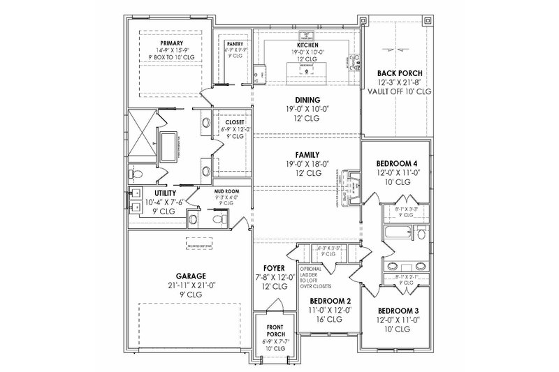 Home Plan - Floor Plan - Main Floor for Tudor House Plan #1096-91 - 4 bed, 2.5 bath