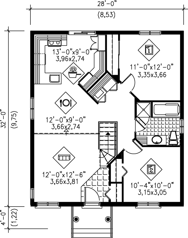 Cottage Floor Plan - Main Floor Plan #25-141