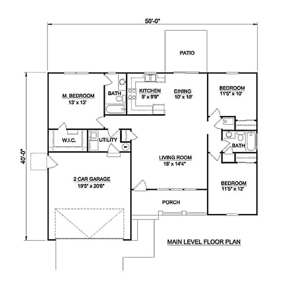 Ranch Floor Plan - Main Floor Plan #116-252