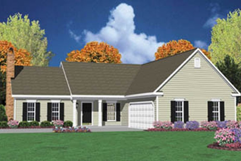 Traditional Style House Plan - 3 Beds 2 Baths 1502 Sq/Ft Plan #36-132