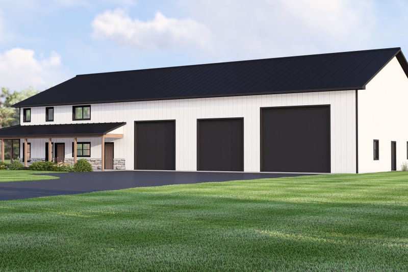 House Blueprint - Barndominium Exterior - Front Elevation Plan #1064-443