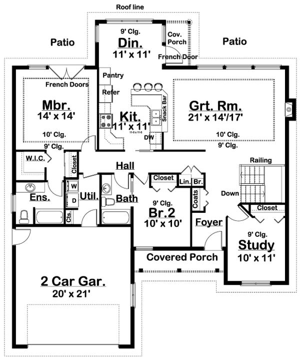 Farmhouse Floor Plan - Main Floor Plan #126-179