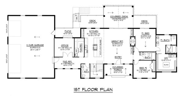 House Blueprint - Modern Floor Plan - Main Floor Plan #1064-426