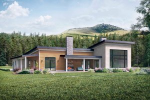 Exterior - Rear Elevation 1 for Modern House Plan #924-15 - 3 bed, 2.5 bath