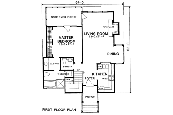 Floor Plan - Main Floor for Southern House Plan #322-125 - 3 bed, 2.5 bath