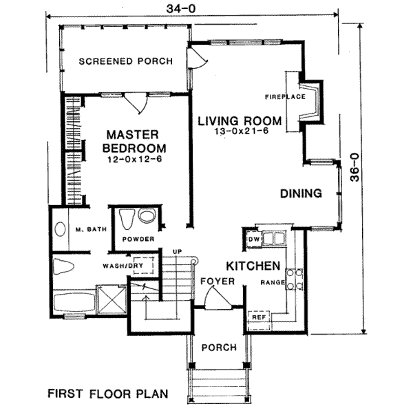 Southern Floor Plan - Main Floor Plan #322-125
