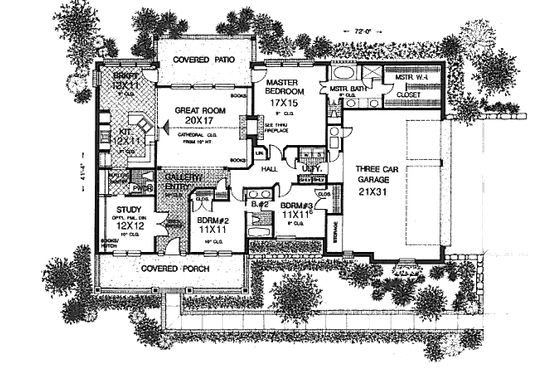 Floor Plan - Main Floor for Country House Plan #310-796 - 3 bed, 2.5 bath