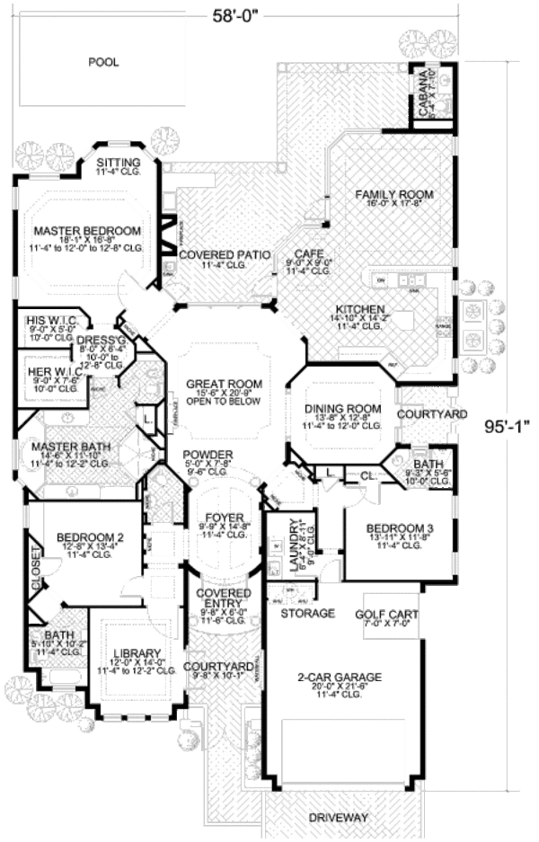 Mediterranean Floor Plan - Main Floor Plan #420-129