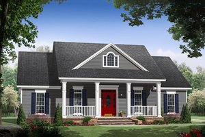 Country style home, farmhouse design, elevation