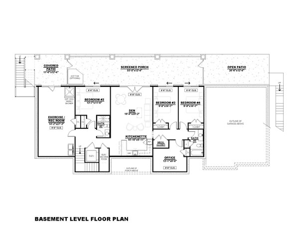 Dream House Plan - Farmhouse Floor Plan - Lower Floor Plan #1117-1
