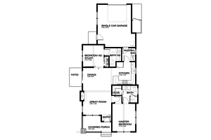 Floor Plan - Main Floor for Craftsman House Plan #895-54 - 2 bed, 2 bath