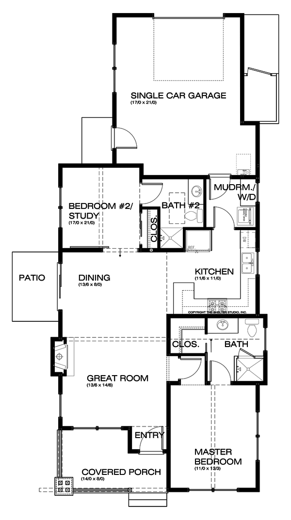 House Design - Craftsman Floor Plan - Main Floor Plan #895-54