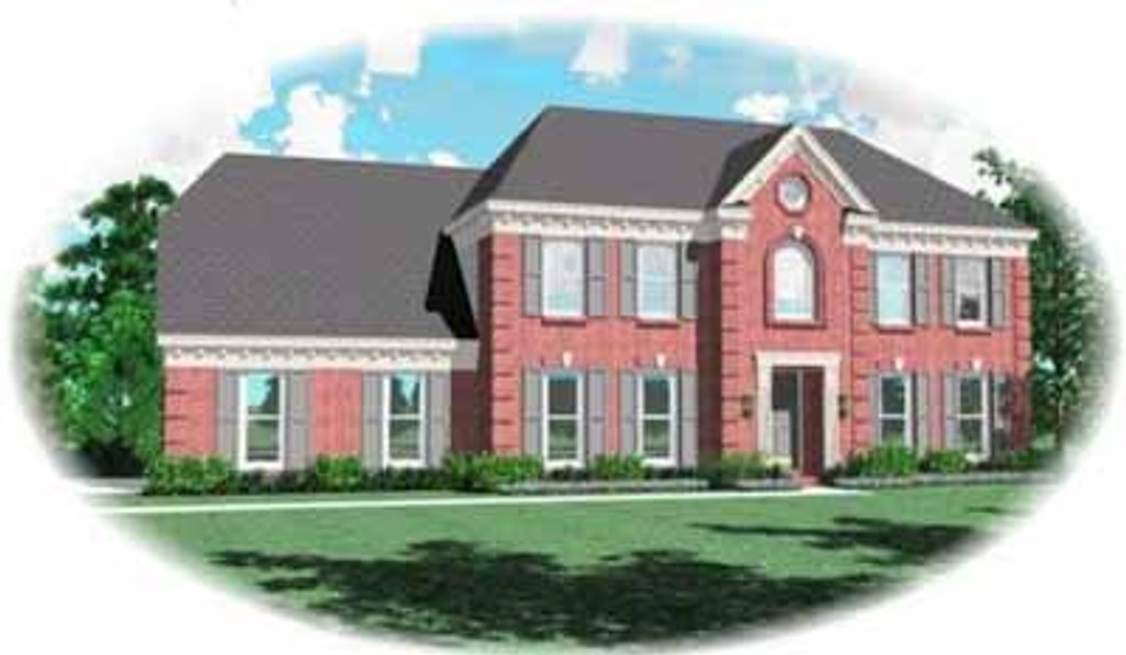 Exterior - Front Elevation 2 for Southern House Plan #81-204 - 4 bed, 3.5 bath