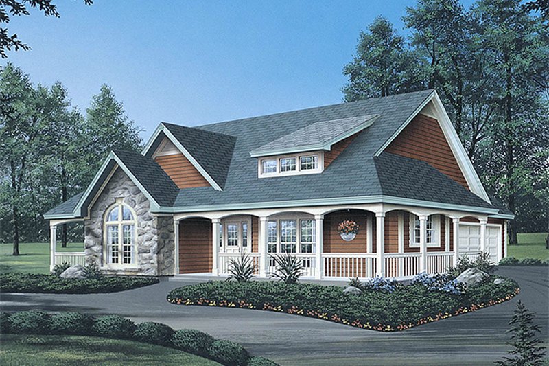 Dream House Plan - Exterior - Front Elevation 4 for Farmhouse House Plan #57-178 - 4 bed, 2 bath