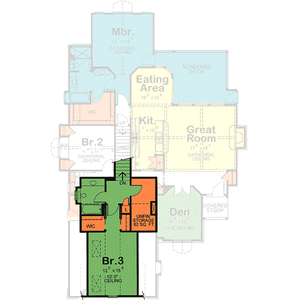 Architectural House Design - European Floor Plan - Upper Floor Plan #20-1819