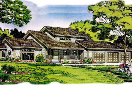 Exterior - Front Elevation for Traditional House Plan #312-198 - 3 bed, 2.5 bath